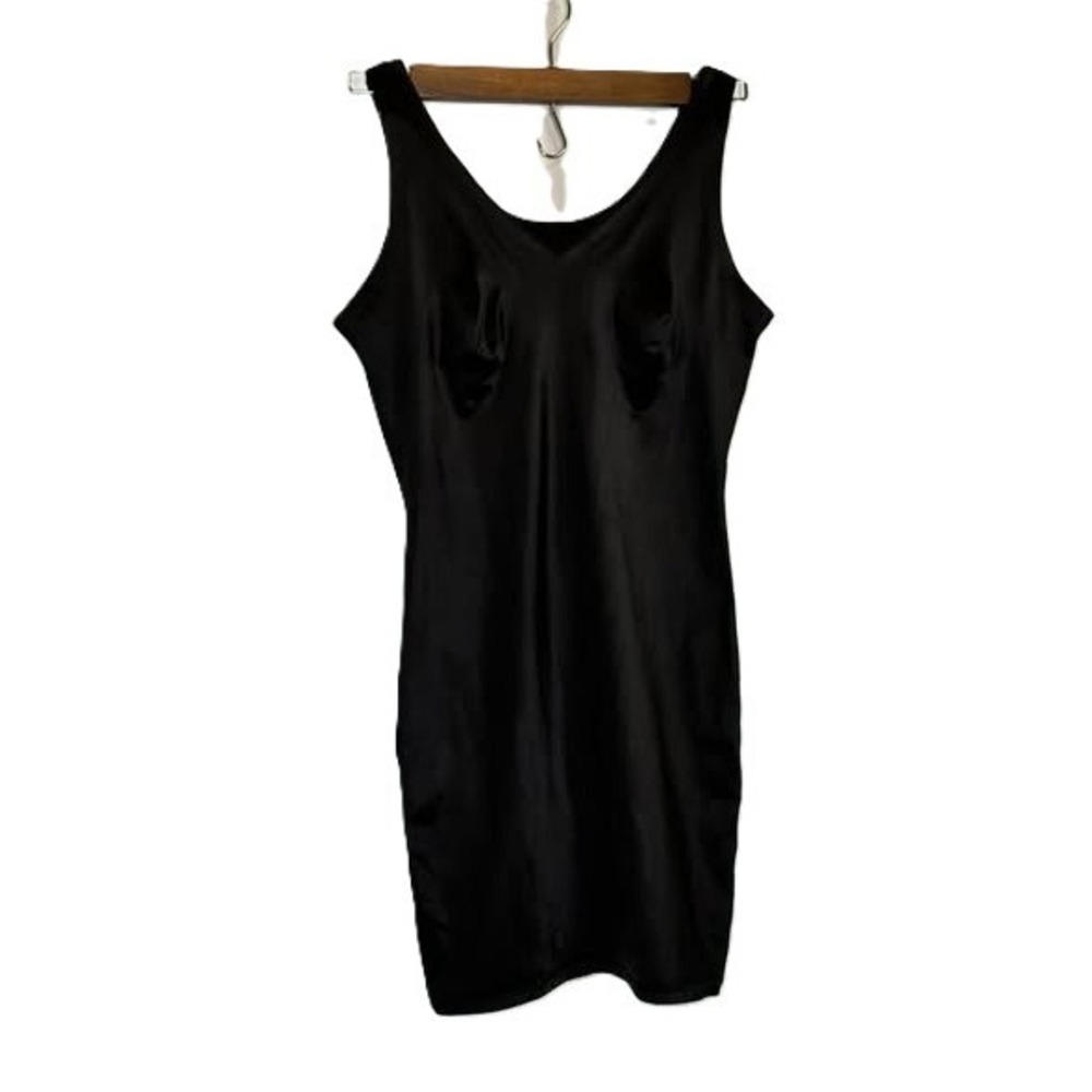 Flexees‎ Maidenform Black Shapewear Slip Dress L Body Shaper Control Seamless